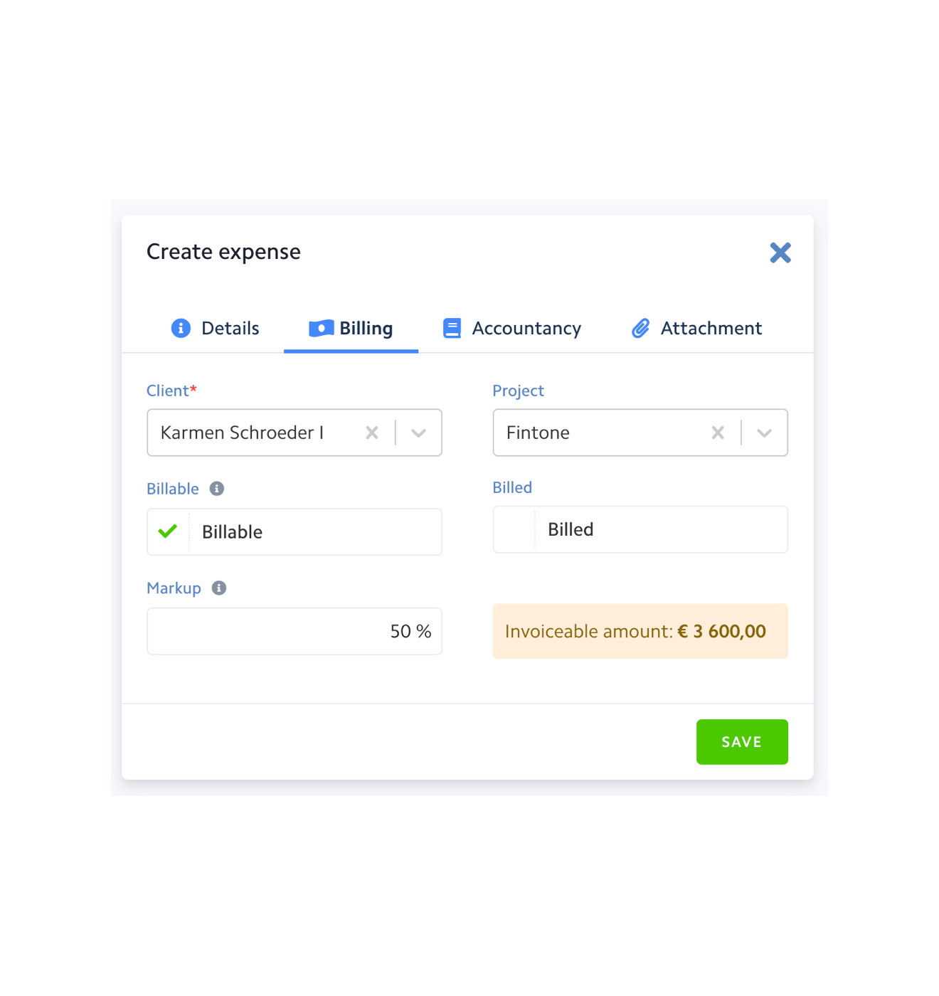 Add billable expenses